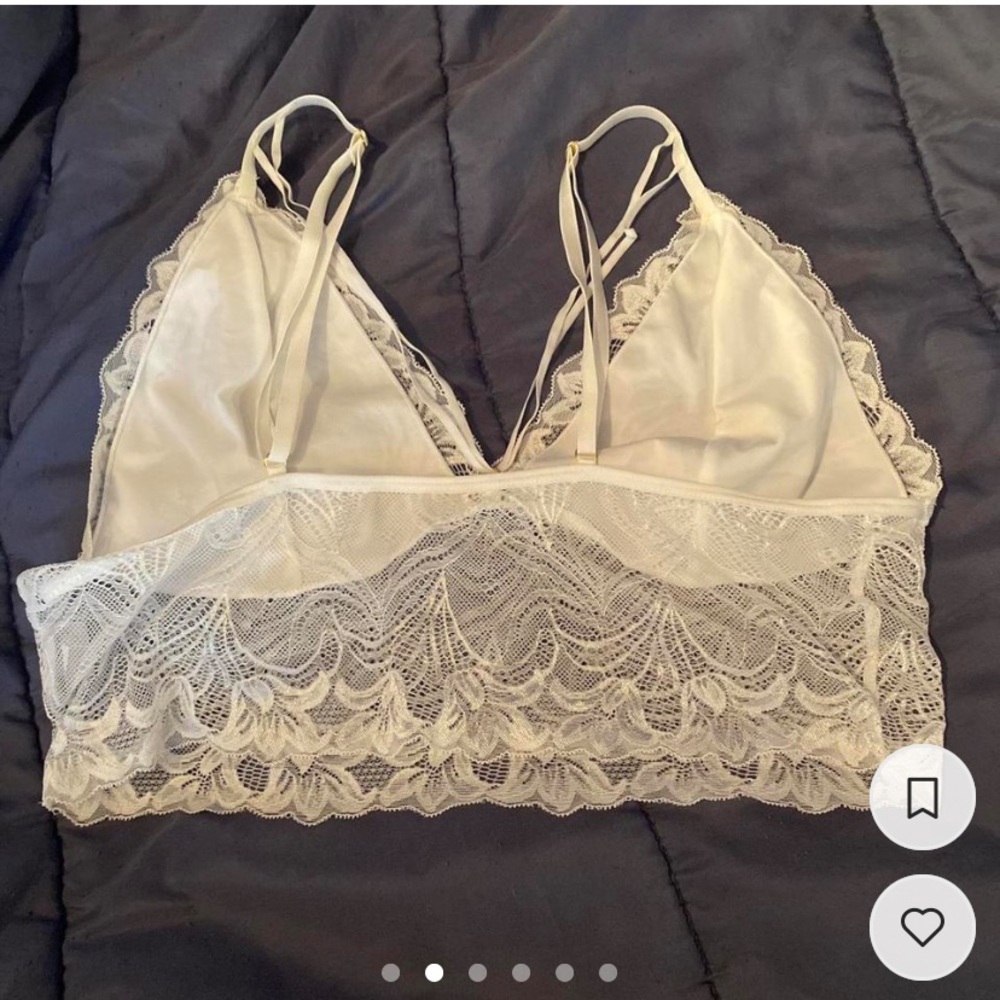 Coquette White Lace Crop Top - Picture 2 of 4